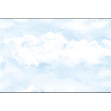Imagem de Painel de Lona Nuvens Céu Azul Aquarela Background - Fabrika De Festa,