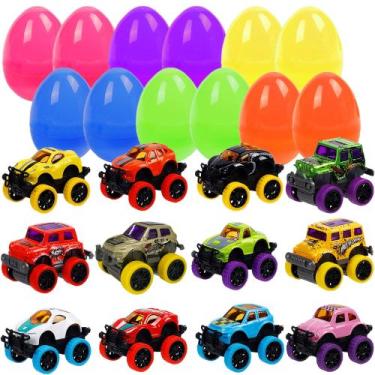 Imagem de Conjunto de ovos de Páscoa recheados com Pull Back Monster Cars para c