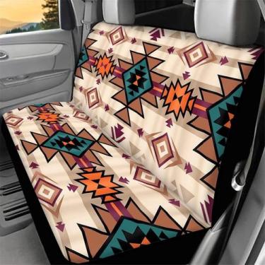 Imagem de Capa de assento de carro WELLFLYHOM Aztec Print para bancos traseiros