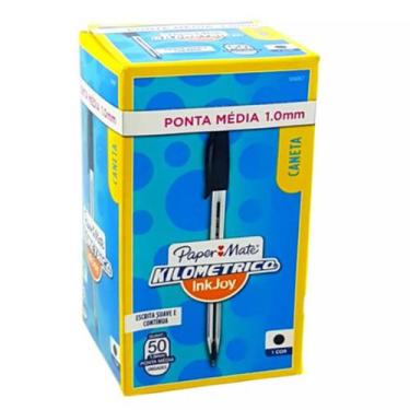Imagem de Caneta Paper Mate 1.0 Kilometrica 100 Média 50 Unidades, Preto