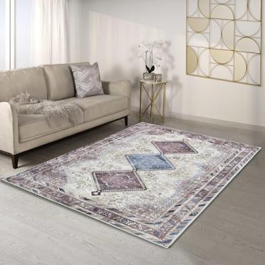 Imagem de Tapete de área lavável. Casa de fazenda moderna. Vintage. Turco. Boêmio. Atirado. Oriental. Tradicional. Tapetes para sala de estar. Jantar. Quarto. Escritório. Entrada. Hall de entrada. (863TT, 9' x