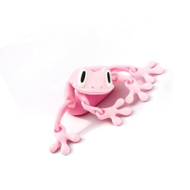 Imagem de MOXRUQ Decoração de painel de carro de sapo articulado impresso em 3D, decalque de geladeira de sapo fofo, articulações móveis de 15,5 cm, estatuetas de sapo impressas em 3D para carro, escritório