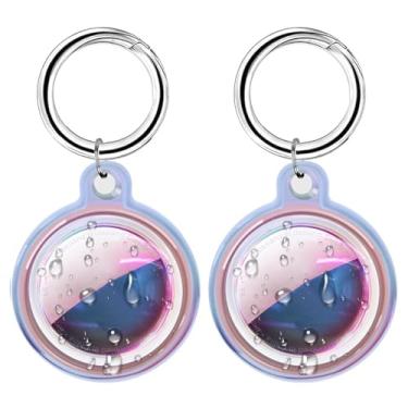 Imagem de Foweroty IPX8 à prova d'água para suporte de AirTag, para Apple para Airtags com chaveiro, para capa Air Tag para bagagem, coleira de cachorro, proteção total anti-arranhões para suporte de etiquetas