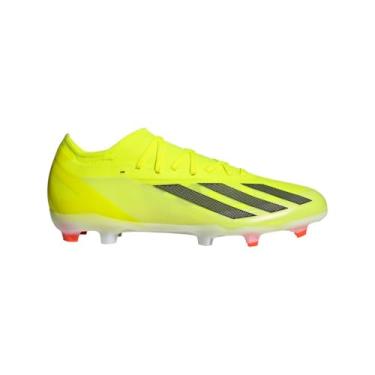 Imagem de adidas Tênis unissex adulto X Crazyfast Pro Firm Ground, Team Solar Amarelo/Preto/Branco, 34/35 BR