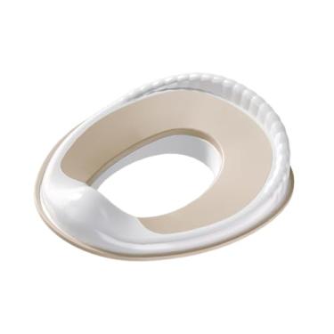 Imagem de Fenteer Assento de treinamento para penico de bebê, proteção contra respingos, almofada de apoio, assento sanitário para crianças pequenas, banheiro de, Bege