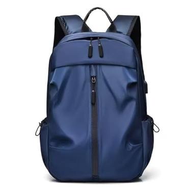 Imagem de Mochila Viagem ExpansíVel,Mochila Masculina E FemininaversáTil Leve De 20l Escolar Resistente Com Compartimento Para Laptop De Carregamento Usb (Azul Marinho)