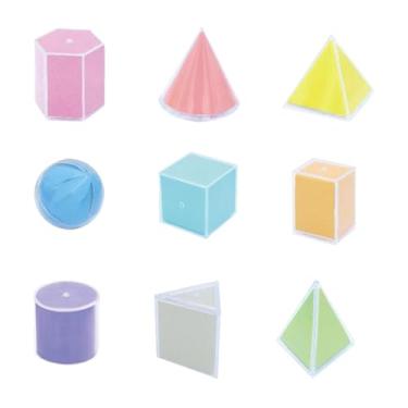 Imagem de simhoa Conjunto de Blocos Geométricos em 3D para Aprendizagem Infantil, 9 geometrias