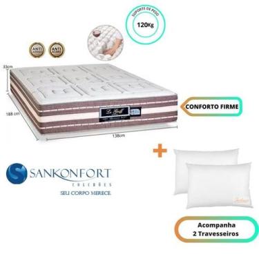 Imagem de Colchão de Molas Ensacadas  Sankonfort Le Griff Casal 138x188x33 + 2 T