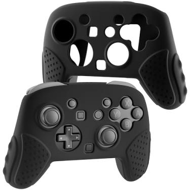 Imagem de FUNDIARY Silicone Case for Nintendo Switch 2 Pro Controller, Shock-Absorption and Anti-Scratch Accessories for Switch 2 Pro with Soft Full Protective Skin and Comfortable Ergonomic Grip Design - Black