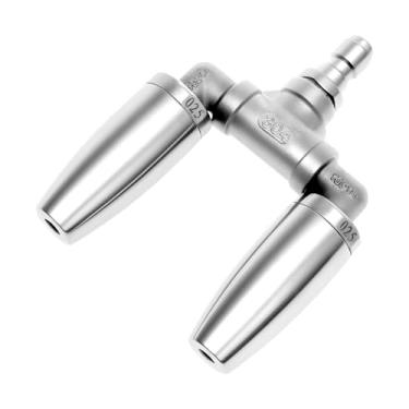 Imagem de WhSunVo Bocal de turbina duplo, ponta de lavadora de pressão de aço inoxidável, bocal de turbina duplo de orifício de ajuste flexível giratório para carro