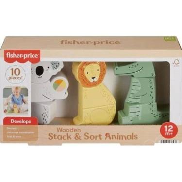 Imagem de Fisher-Price Animais Empilháveis De Madeira - Mattel Hxv04