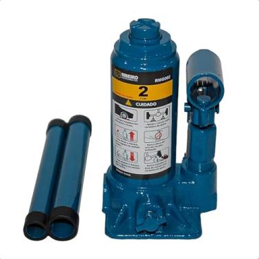 Imagem de Macaco Hidráulico Tipo Garrafa 2 Toneladas Azul RMG002 Aço Reforçado - Ribeiro Equipamentos
