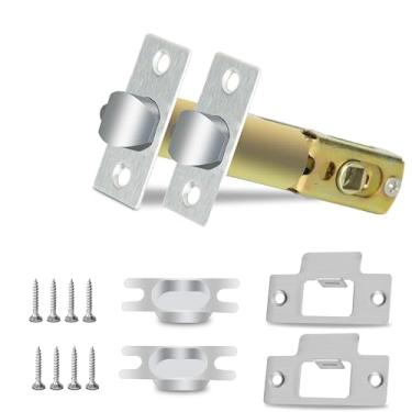 Imagem de YGAFFAGY Fechadura de porta de entrada, trava de fecho, trava ajustável, 60/70 mm, ajuste de fechadura de porta de ângulo rotativo de 45° e porta de alavanca (2, 45D)