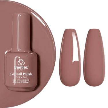 Imagem de Esmalte de gel Beetles Mauve – 15 ml, esmalte de gel de inverno rosa rosa e roxo, elegante neutro UV LED com absorção de luz UV, brilhante de longa duração para salão de beleza e manicure em casa