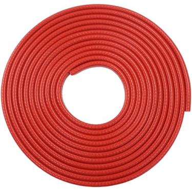 Imagem de verkelly Protetores universais de borda de porta de carro de 5 m - protetor de acabamento em forma de U de borracha vermelha, sem necessidade de cola