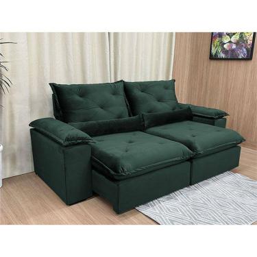 Imagem de Sofá Retrátil Reclinável 2,30 m Verde Musgo 505 Zuqui Plus