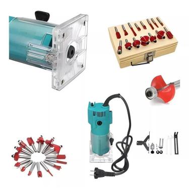 Imagem de Kit Tupia Laminadora 6Mm 650W + Jogo Fresas Tupia 15 Peças