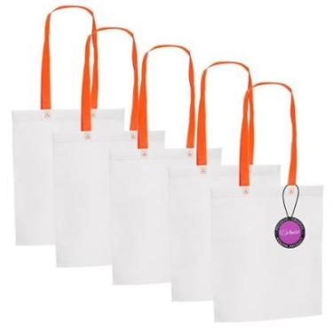 Imagem de Kit 5x Sacola Ecobag em TNT Premium 33x39cm Termo Selado Sisco TopGet-Unissex
