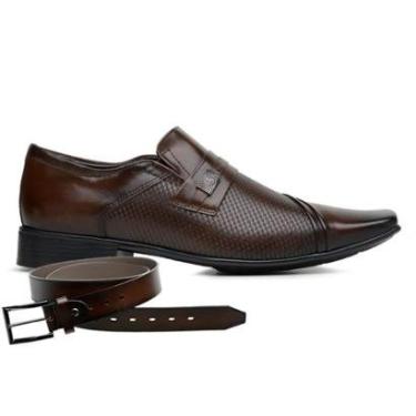Imagem de Sapato Jota Pe Marrom Couro Air Piero + Cinto 82252-Masculino