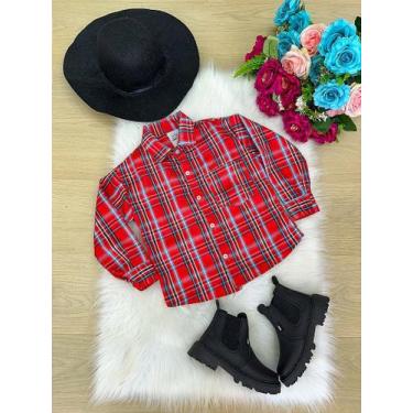 Imagem de Camisa Xadrez Junina Pedro Vermelho - Manga Longa em Tecido - Fabuloso