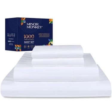 Imagem de Conjunto de 2 fronhas listradas damasco 100% algodão egípcio – Queen Size, 1000 fios luxuosas, refrescantes, fronhas de qualidade de hotel resistentes ao desbotamento para um sono confortável - branca