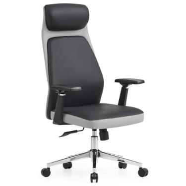 Imagem de Cadeira de Escritório Presidente Dr.office Giratória, Reclinável, Mesh, Braço Ajustável, Regulagem de Altura Preto/cinza