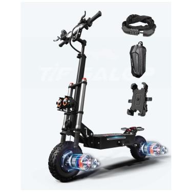 Imagem de Scooter Elétrica para Adultos até 250 kg, Velocidade Máxima de 80 km/h e Alcance de 109 km com Pneus Off-Road e Assento Removível, 6000W