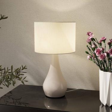 Imagem de Luminária de Mesa em Madeira Maciça Dubai Branco