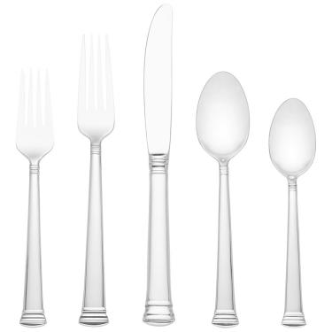 Imagem de Conjunto de Talheres, Sofisticação e Durabilidade para Sua Casa com 20 Peças e Material de Aço Inoxidável, LENOX Eternal, Prata