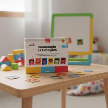 Imagem de Brinquedo Madeira Nomeado As Emoções Imantados Terapêutico - BRW