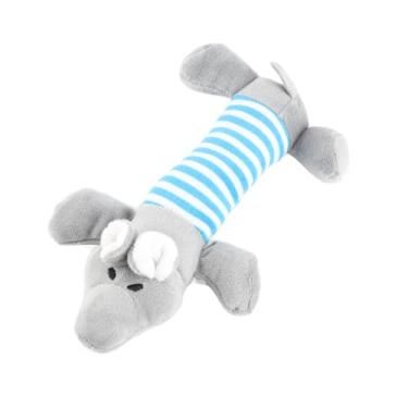 Imagem de aqxreight Adorável Brinquedo de Pelúcia para Cães Com Design Listrado para Mastigar e Brincar Interativo, para Cães e Gatos (Elefante)