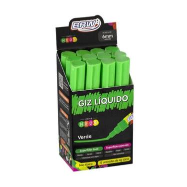 Imagem de Caixa Caneta Giz Líquido 6mm 4g Evoke Com 12 Unidades Brw Verde