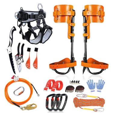 Imagem de Auckyeer Conjunto de equipamentos de escalada de árvores, pontas ajustáveis para escalada de árvores, ferramenta de escalada de árvores para trabalho em árvores