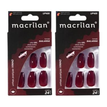 Imagem de Kit 2 Unhas Postiças Bailarina Vinho UP405 - Macrilan