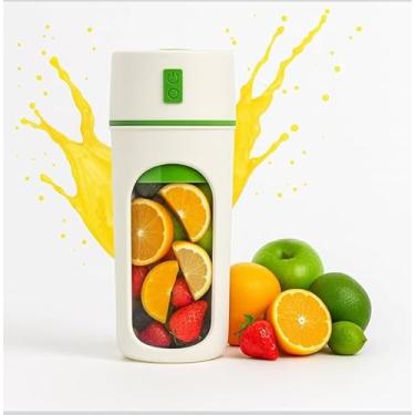 Imagem de Mini Liquidificador Portátil 340mL | Alta Potência 2200RPM | Bateria 1500mAh | Sucos, Vitaminas e Shakes | Compacto, Leve e Recarregável USB Tipo-C | Seu Whey Pronto a Qualquer Hora e Lugar (Laranja)
