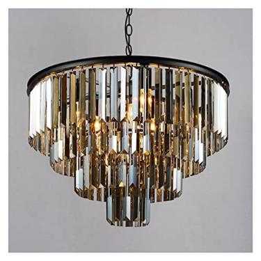 Imagem de Lustres, cristais de cristal elegante K9 Crystal Gray Crystalpensionparas para Crestaurant Hotel/branco quente/transparente D50cm