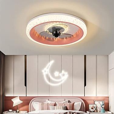 Imagem de Ventoinhas silenciosas com luzes Ceililights 6 velocidades reversível ventilador infantil com controle remoto luzes LED com temporizador 72W para quarto, sala de jantar, ventilador iluminação/rosa