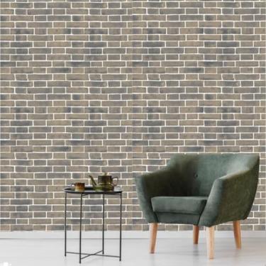 Imagem de Papel de Parede Adesivo Autocolante Rolo 5 Metros x 45cm Decoração Envelopamento (Tijolos Mesclados)