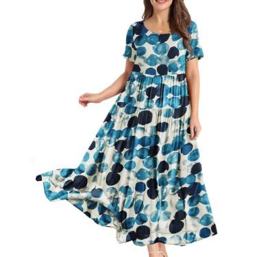 Imagem de Vestido YESNO casual solto boêmio floral longo Maxi S EJF CR74