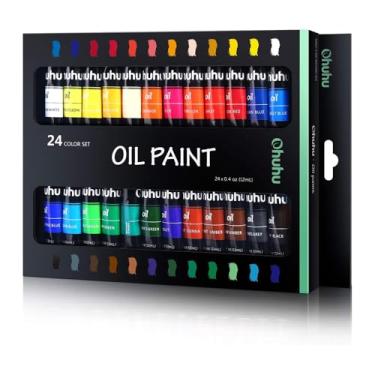 Imagem de Kit Tinta A Óleo Profissional 24 Cores Vibrantes (12ml cada) – Set Completo Não Tóxico Para Pintura Artística Em Tela, Ideal Para Iniciantes E Artistas Experientes