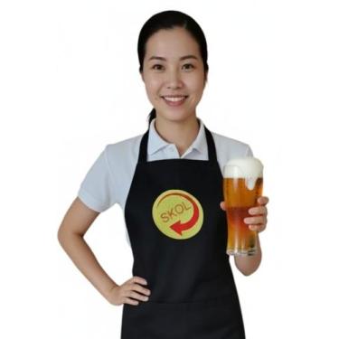Imagem de Avental Churrasqueiro Brim Personalizado Logo Cerveja SKOL - MdeMaria 