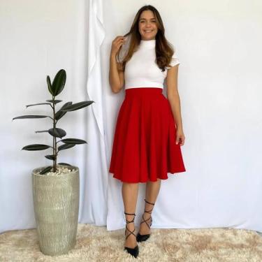 Imagem de Saia Gode Midi Rodada Social Moda Evangélica Congresso - vivi rangel, 