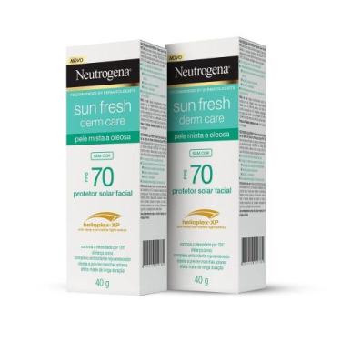 Imagem de Kit 2 Protetor Solar Facial Neutrogena Sun Fresh Derm Care Sem Cor Fps