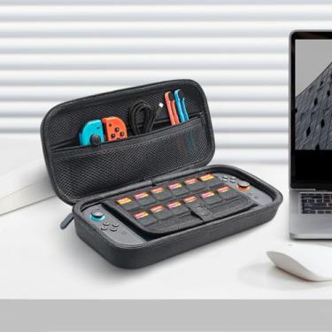 Imagem de Bolsa de transporte compatível com Nintendo Switch 2 (2025), estojo rígido portátil de viagem com bolsos e 12 cartuchos de jogos compatíveis com acessórios Switch 2
