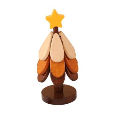 Imagem de ＫＬＫＣＭＳ Bases para copos de madeira, conjunto de porta-copos de árvore de Natal multifuncional, tapete de mesa, decoração de mesa, porta-copos para pratos, 3 Camadas