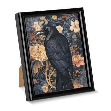 Imagem de Pôster de arte de parede floral Aesthetic Raven Imagem de impressão de corvo gótico para desktop, pintura emoldurada Dark Academia para decoração de prateleira de mesa de parede de casa de fazenda 15