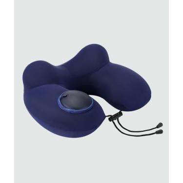Imagem de Travesseiro inflável de pescoço para viagem, travesseiro de pescoço versátil macio 360 com suporte de pescoço