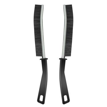 Imagem de Escova de limpeza de fendas, ferramentas multifuncionais de limpeza de lacunas com cerdas de nylon rígidas, ideal para banheiro, cozinha, pia, janela, preto, pacote com 2