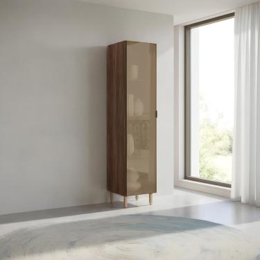 Imagem de Paneleiro De Vidro Para Cozinha Luxuoso Madeirado - Carvalho