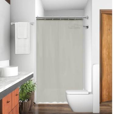 Imagem de Box Banheiro, Cortina para Box 1,38m X 1,98m Pvc Impermeável Ilhós/Ganchos Antimofo Lavável(SEM-VISOR-BEGE)